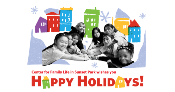 CFL Summer Camp participants. Art designed by local Sunset Park artist, Mei Zheng.